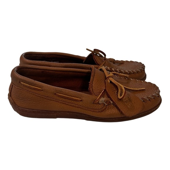 MINNETONKA Genuine Moose Leather Loafers Size 9 - Picture 12 of 12